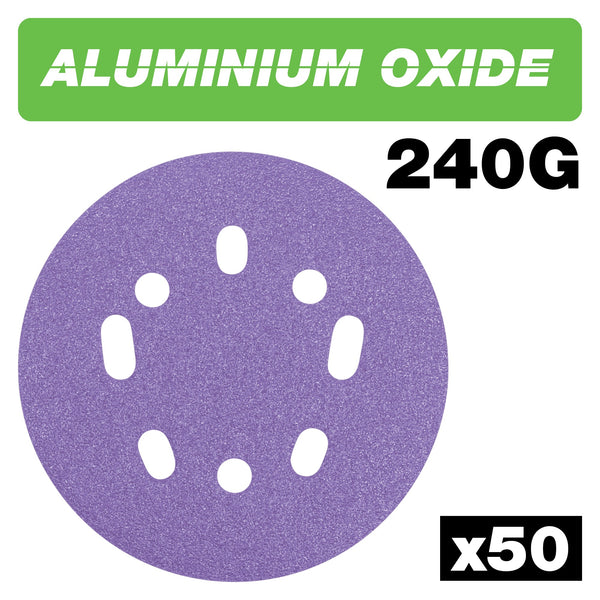 Trend Tools AB/125/240A/B Aluminium Oxide Random Orbital Sanding Disc 240 Grit 125Mm 50Pc