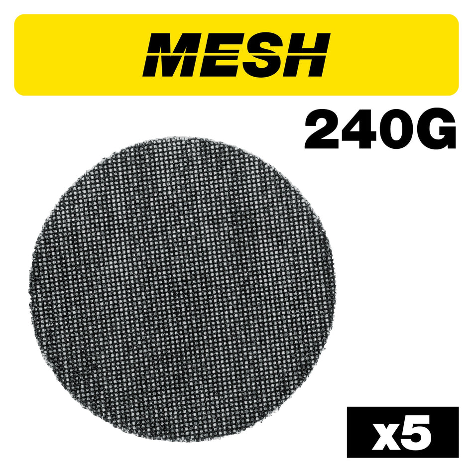 Trend Tools AB/125/240M Mesh Random Orbital Sanding Disc 5Pc 125Mm 240 Grit