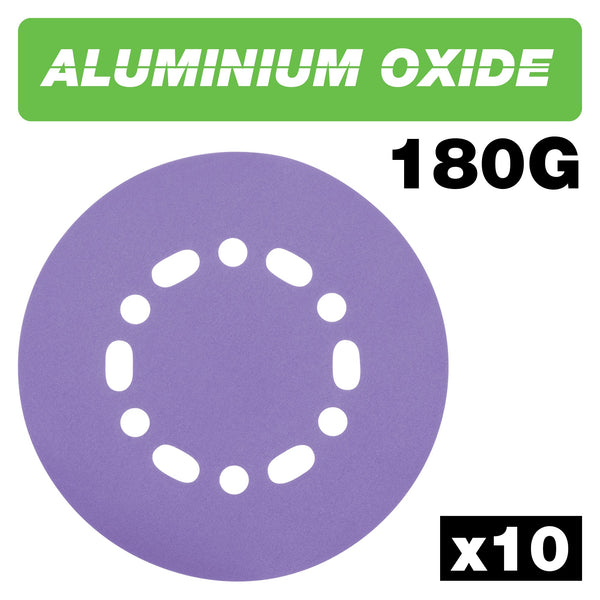 Trend Tools AB/150/180A Aluminium Oxide Random Orbital Sanding Disc 180 Grit 150Mm 10Pc