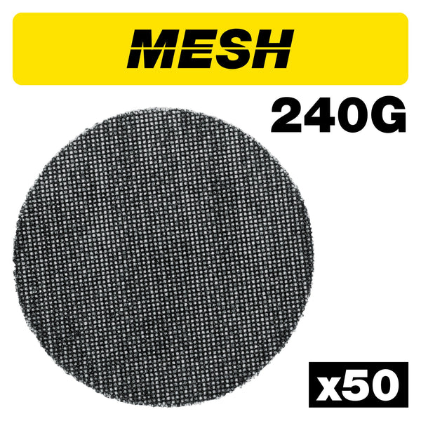 Trend Tools AB/150/240M/B Mesh Random Orbital Sanding Disc 50Pc 150Mm 240 Grit
