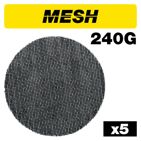 Trend Tools AB/150/240M Mesh Random Orbital Sanding Disc 5Pc 150Mm 240 Grit