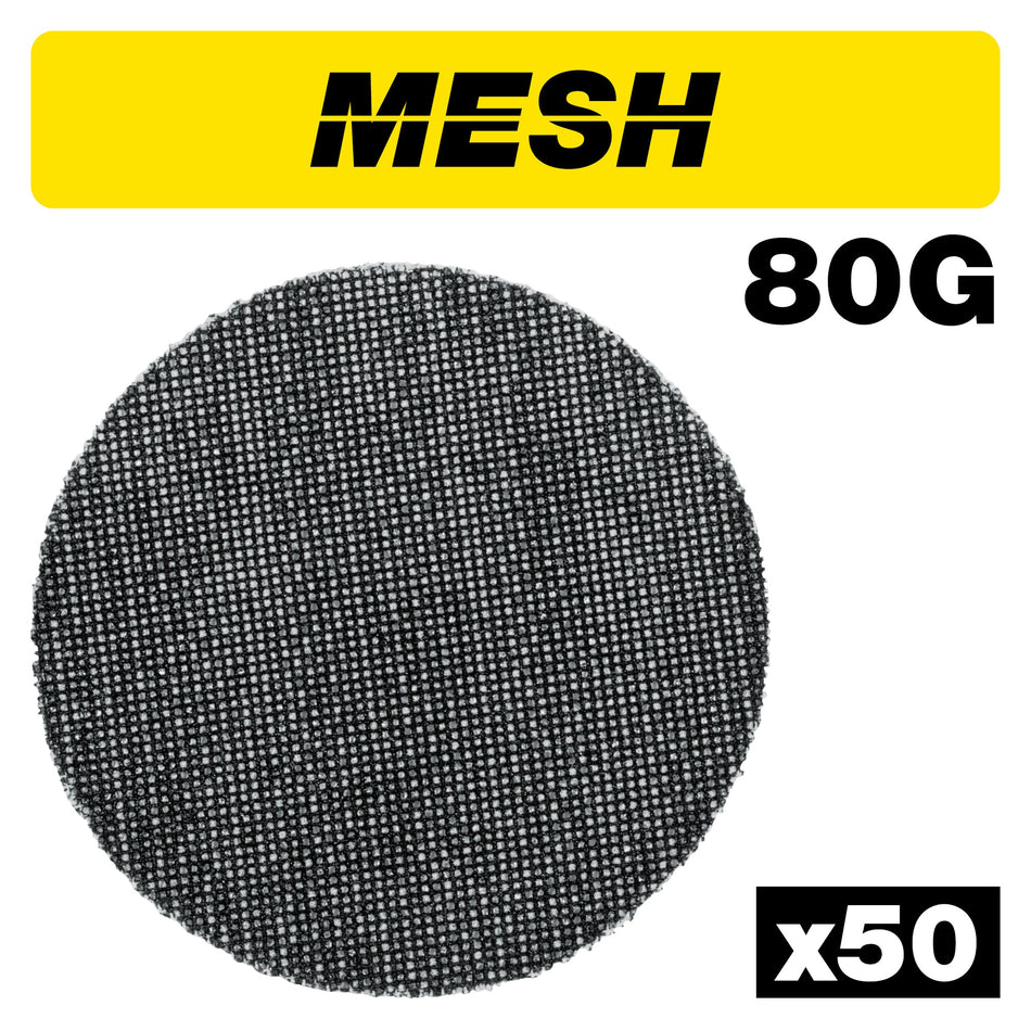 Trend Tools AB/150/80M/B Mesh Random Orbital Sanding Disc 50Pc 150Mm 80 Grit