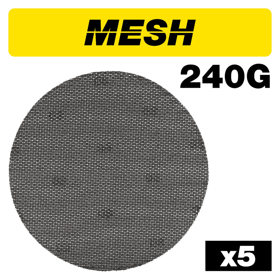 Trend Tools AB/225/240M Mesh Random Orbital Sanding Disc 5Pc 225Mm 240 Grit