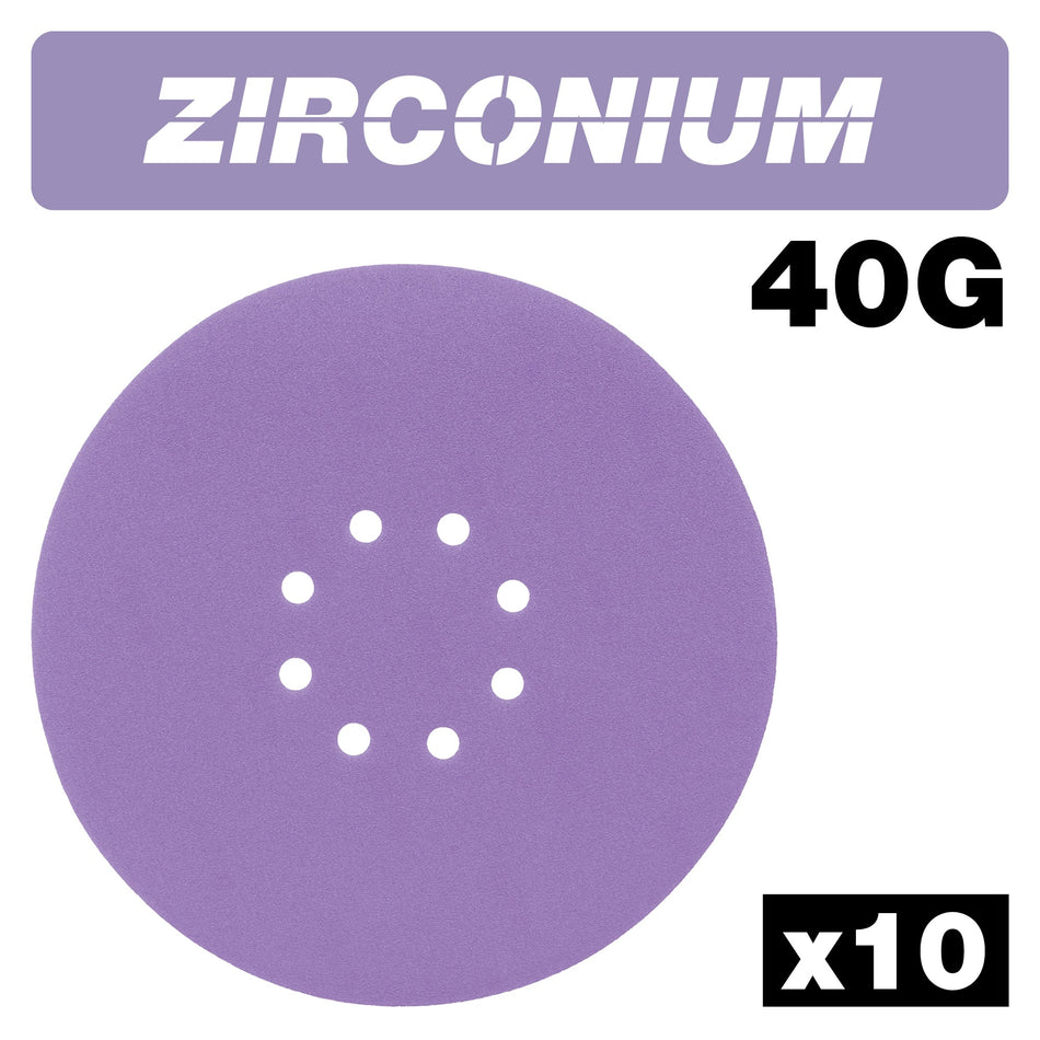 Trend Tools AB/225/40Z Zirconium Random Orbital Sanding Disc 40 Grit 225Mm 10Pc