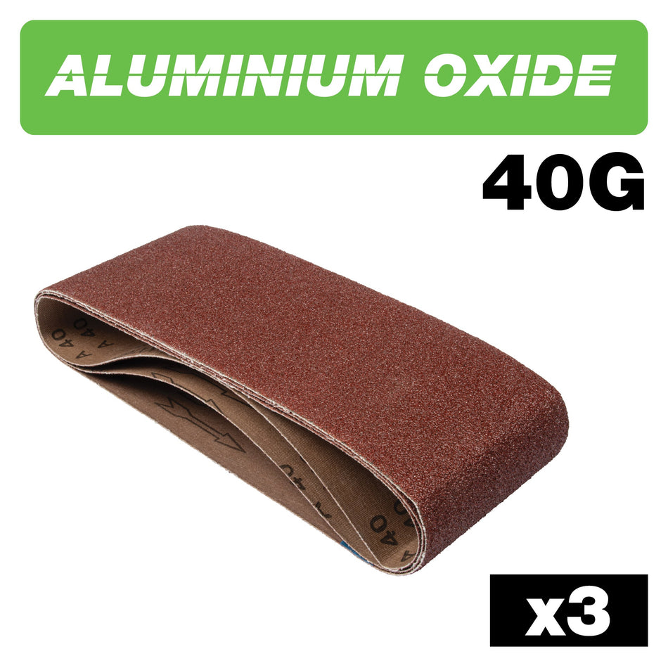 Trend Tools AB/B100/40A Aluminium Oxide Sanding Belt 40 Grit 100Mm X 610Mm 3Pc