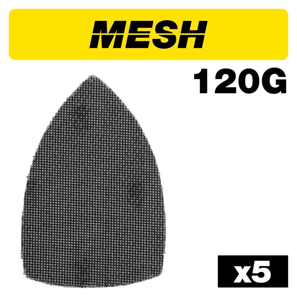 Trend Tools AB/DET/120M Mesh Detail Sanding Sheet 5Pc 102Mm X 152Mm 120 Grit