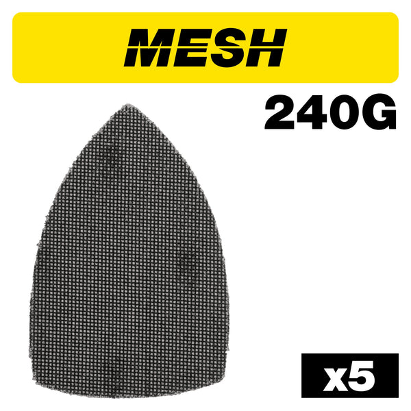 Trend Tools AB/DET/240M Mesh Detail Sanding Sheet 5Pc 102Mm X 152Mm 240 Grit