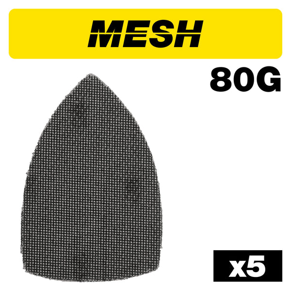 Trend Tools AB/DET/80M Mesh Detail Sanding Sheet 5Pc 102Mm X 152Mm 80 Grit