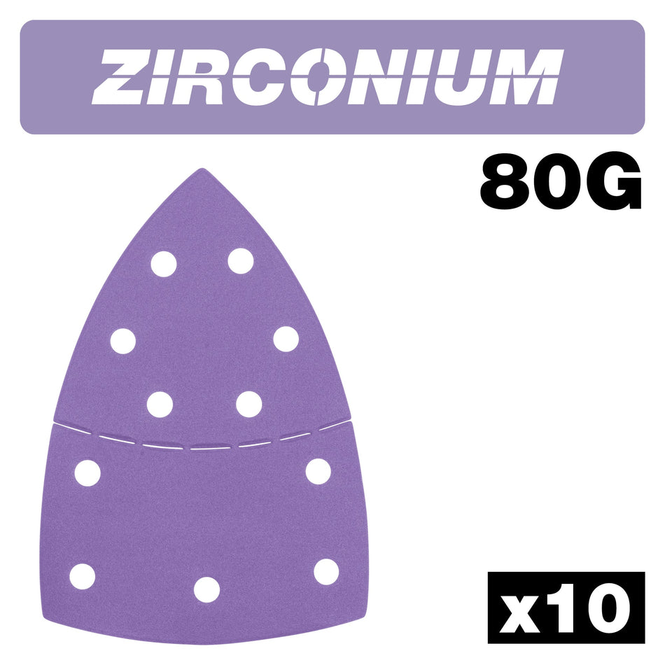 Trend Tools AB/DET/80Z Zirconium Detail Sanding Sheet 10Pc 102Mm X 151Mm 80 Grit