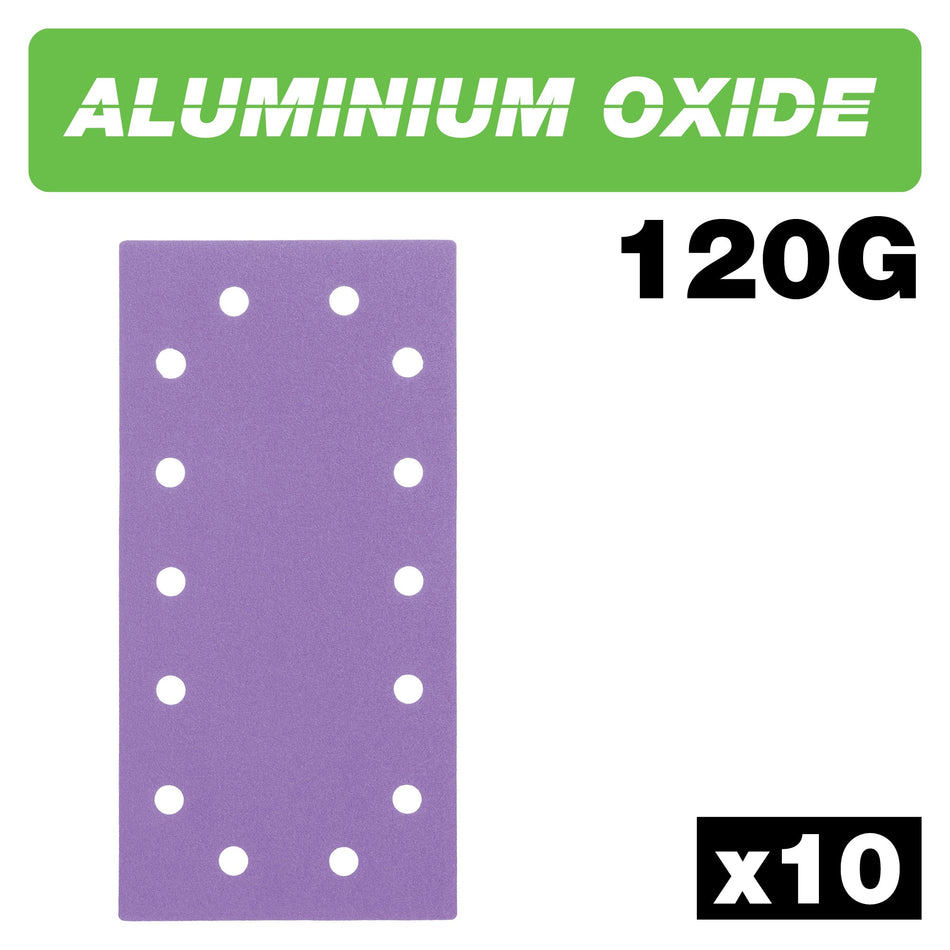 Trend Tools AB/HLF/120A Aluminium Oxide 1/2 Sheet Sanding Sheet 120 Grit 115Mm X 230Mm 10Pc