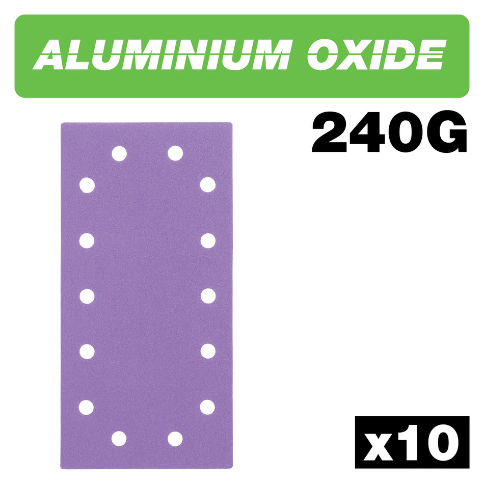 Trend Tools AB/HLF/240A Aluminium Oxide 1/2 Sheet Sanding Sheet 240 Grit 115Mm X 230Mm 10Pc