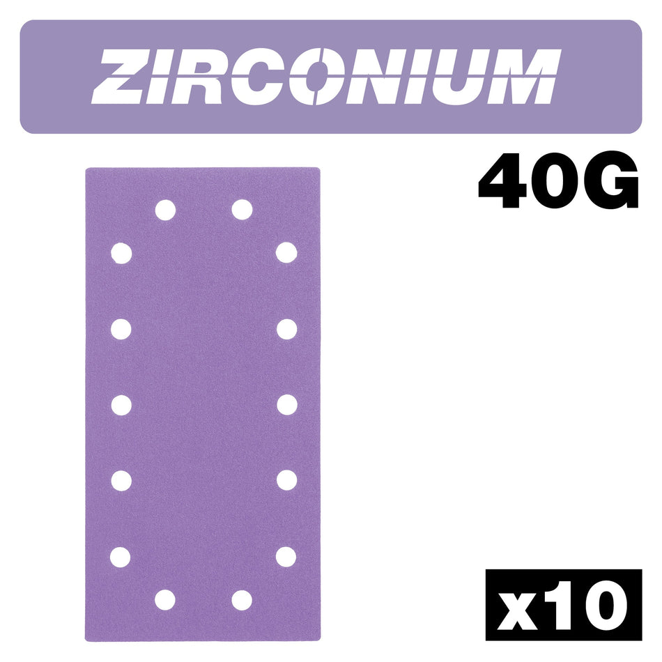 Trend Tools AB/HLF/40Z Zirconium 1/2 Sheet Sanding Sheet 10Pc 115Mm X 230Mm 40 Grit