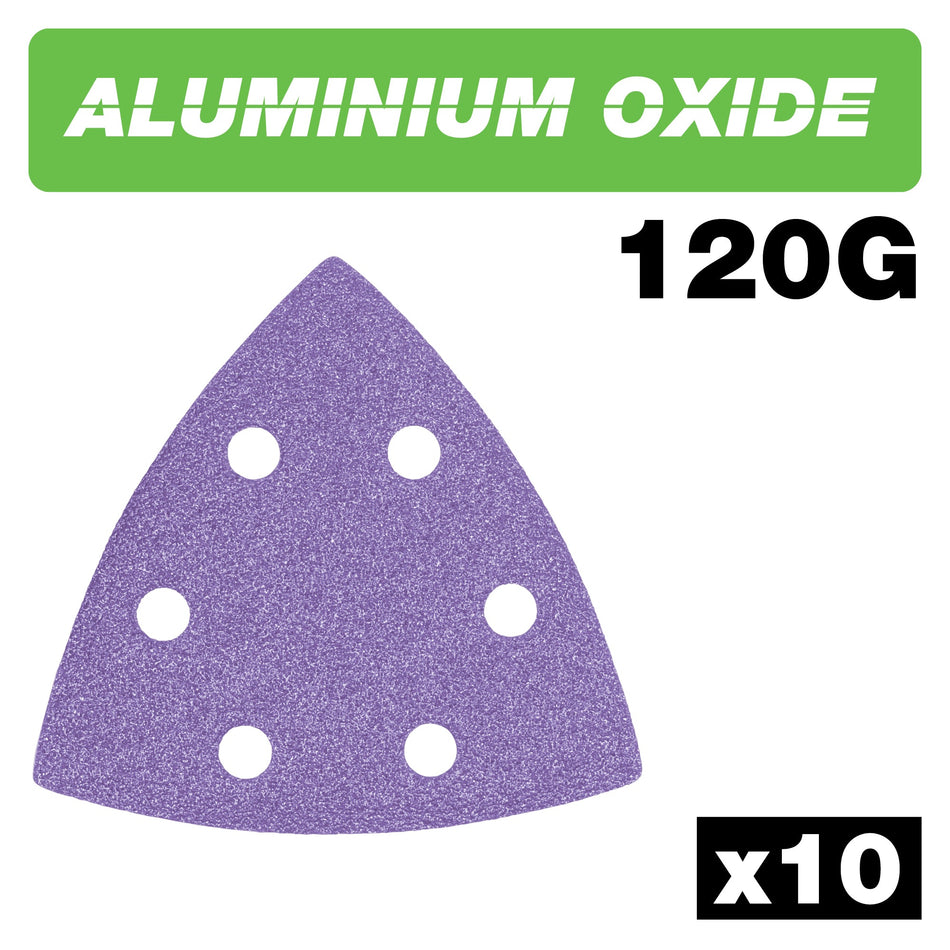 Trend Tools AB/OSC/120A Aluminium Oxide Delta Sanding Sheet 120 Grit 93Mm 10Pc