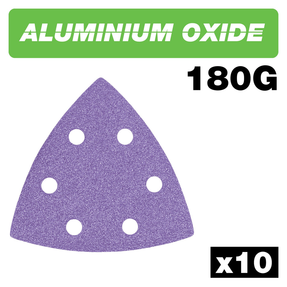 Trend Tools AB/OSC/180A Aluminium Oxide Delta Sanding Sheet 180 Grit 93Mm 10Pc