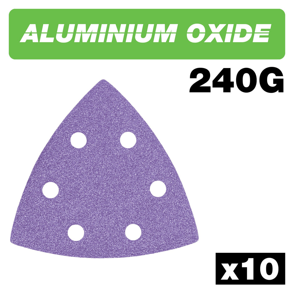 Trend Tools AB/OSC/240A Aluminium Oxide Delta Sanding Sheet 240 Grit 93Mm 10Pc