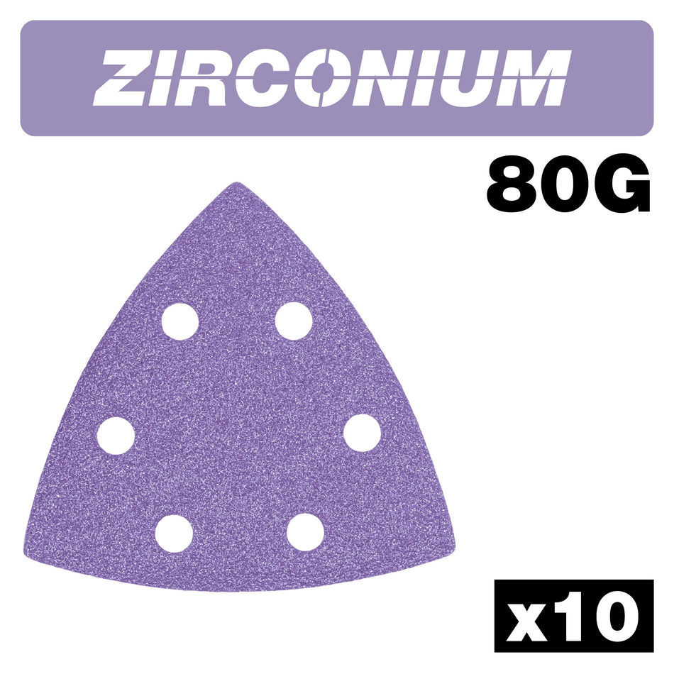 Trend Tools AB/OSC/80Z Zirconium Delta Sanding Sheet 10 Pc 93Mm 80 Grit