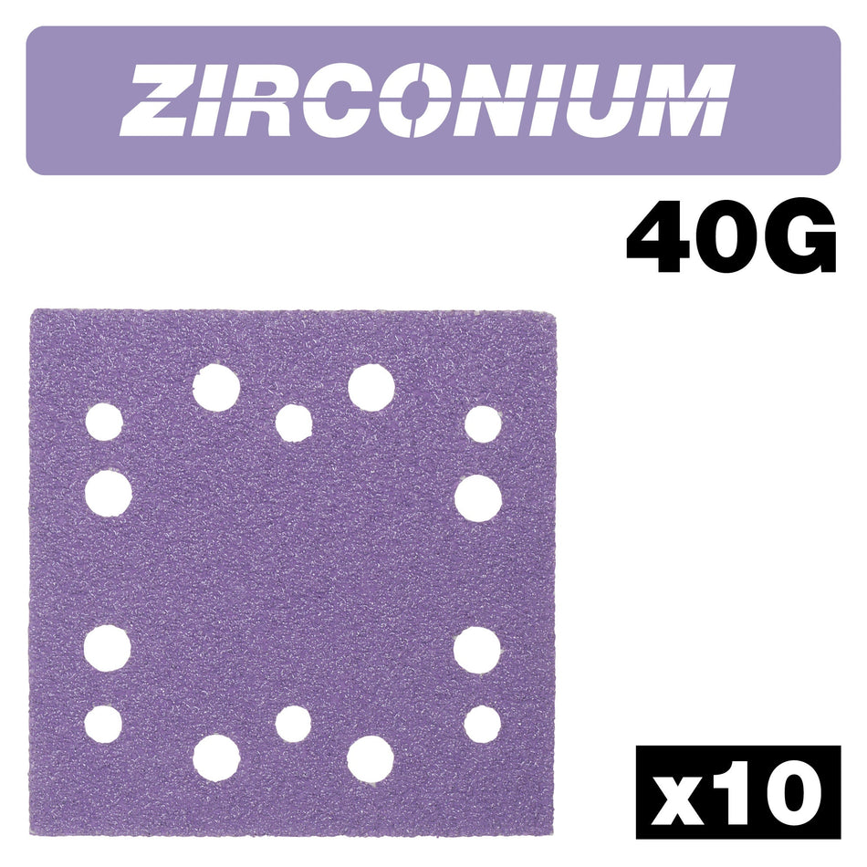 Trend Tools AB/QTR1/40Z Zirconium 1/4 Sheet Sanding Sheet 10Pc 114Mm X 110Mm 40 Grit