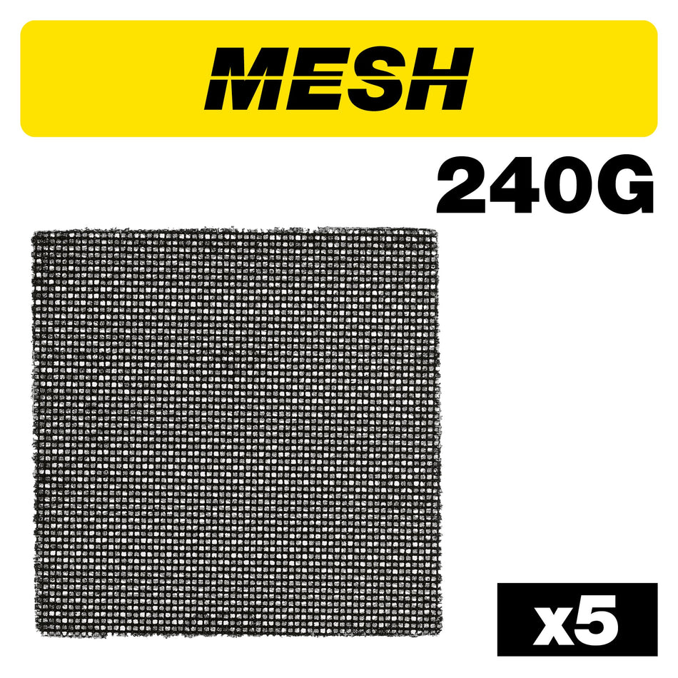 Trend Tools AB/QTR/240M Mesh 1/4 Sanding Sheet 5Pc 115Mm X 115Mm 240 Grit