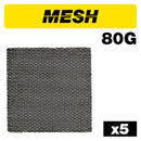 Trend Tools AB/QTR/80M Mesh 1/4 Sanding Sheet 5Pc 115Mm X 115Mm 80 Grit