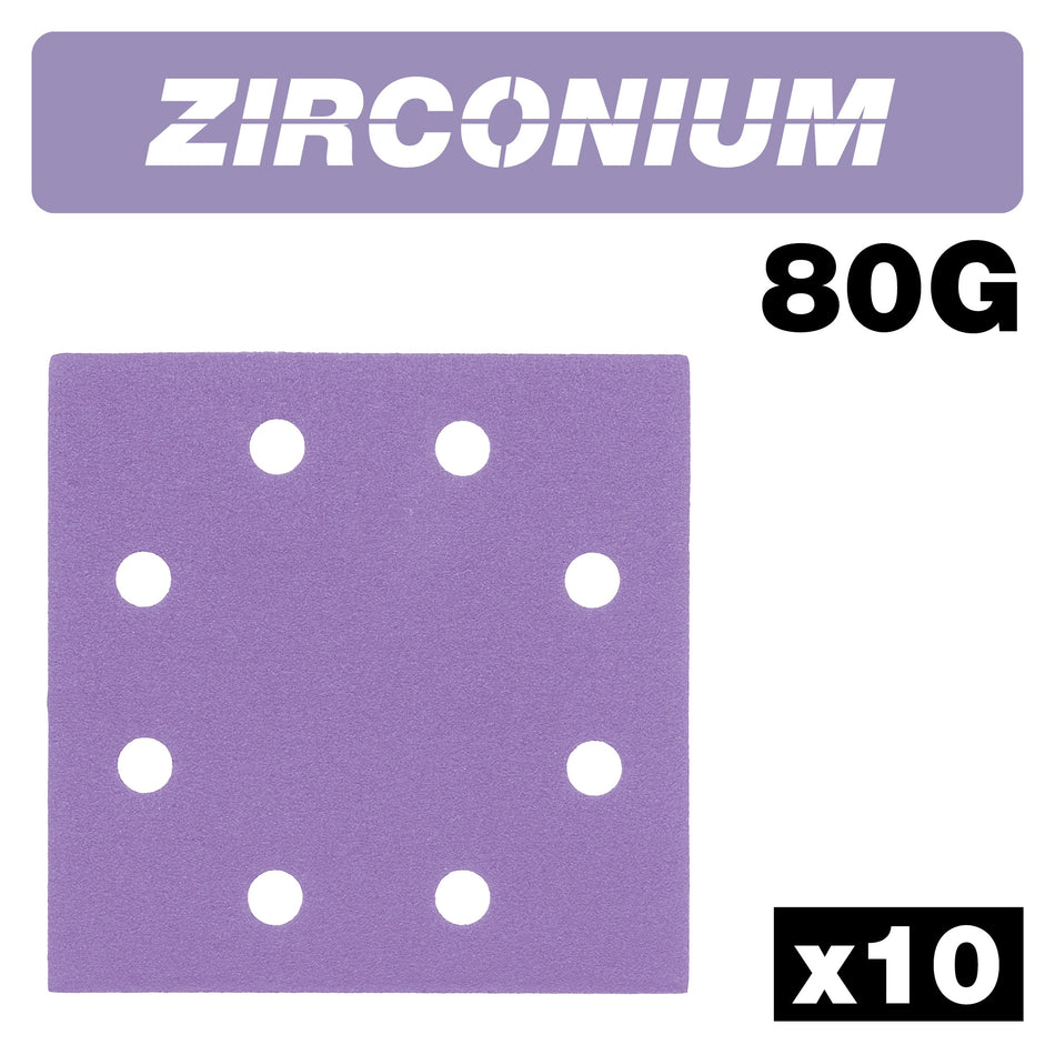 Trend Tools AB/QTR/80Z Zirconium 1/4 Sheet Sanding Sheet 10Pc 114Mm X 110Mm 80 Grit