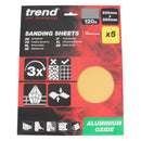 Trend Tools AB/S230/120A 230 X 280Mm 120 Grit Aluminium Oxide Sanding Sheets, 5 Pack