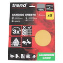 Trend Tools AB/S230/180A 230 X 280Mm 180 Grit Aluminium Oxide Sanding Sheets, 5 Pack