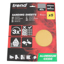 Trend Tools AB/S230/40A 230 X 280Mm 40 Grit Aluminium Oxide Sanding Sheets, 5 Pack