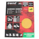 Trend Tools AB/S230/60A 230 X 280Mm 60 Grit Aluminium Oxide Sanding Sheets, 5 Pack