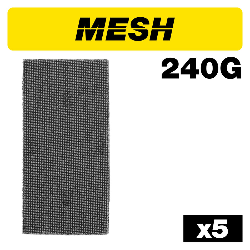 Trend Tools AB/THD/240M Mesh 1/3 Sheet Sanding Sheet 5Pc 93Mm X 190Mm 240 Grit