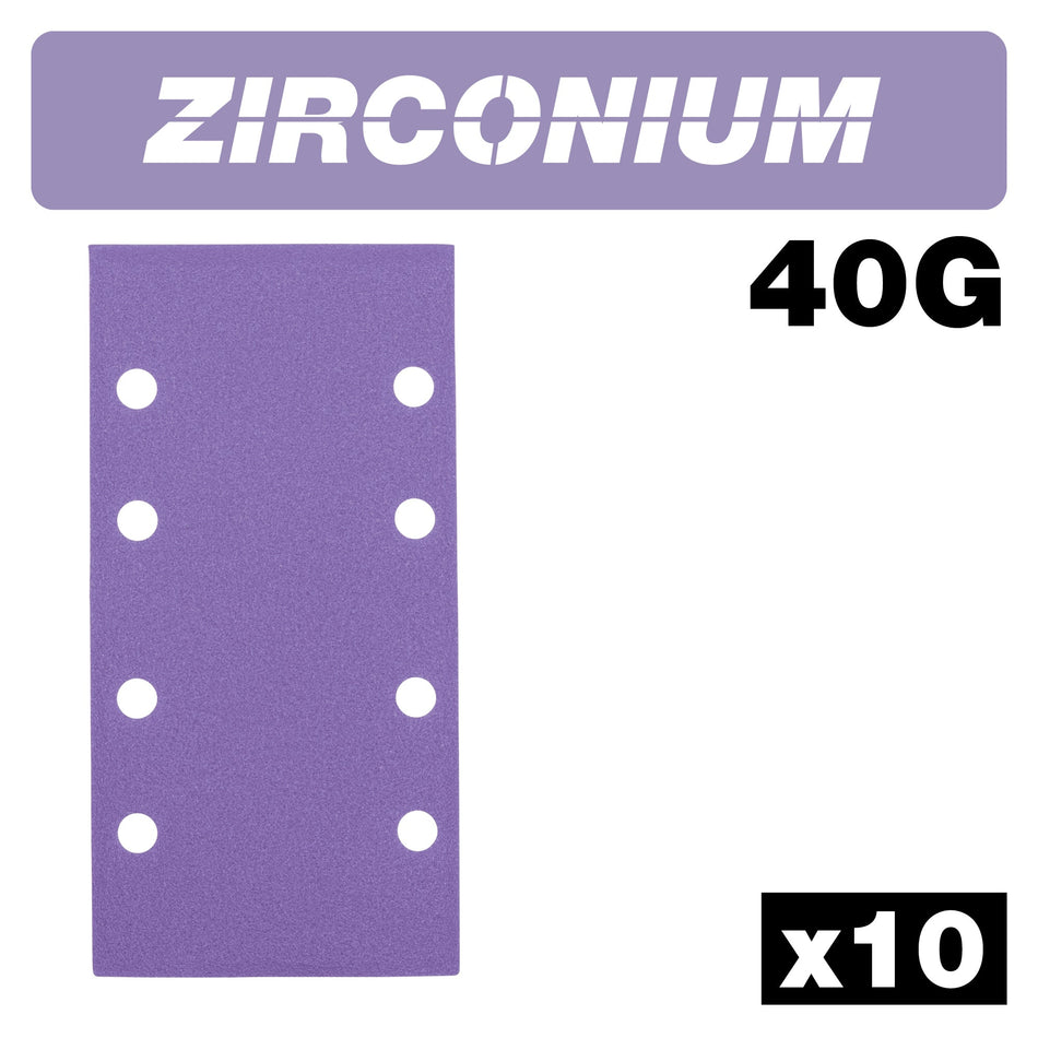 Trend Tools AB/THD/40Z Zirconium 1/3 Sheet Sanding Sheet 10 Pc 93Mm X 185Mm 40 Grit