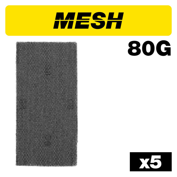 Trend Tools AB/THD/80M Mesh 1/3 Sheet Sanding Sheet 5Pc 93Mm X 190Mm 80 Grit