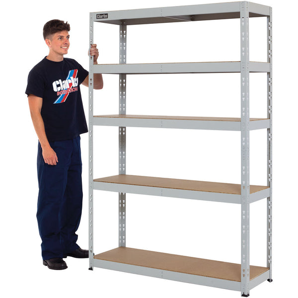 Clarke 6600766 CSM5265/40LG 265kg Boltless Shelving (Light Grey)