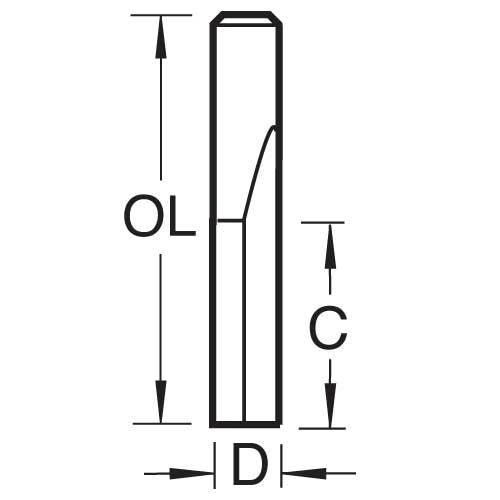 Trend Tools S3/21X1/4STC Two Flute Cutter 6.3Mm Diameter