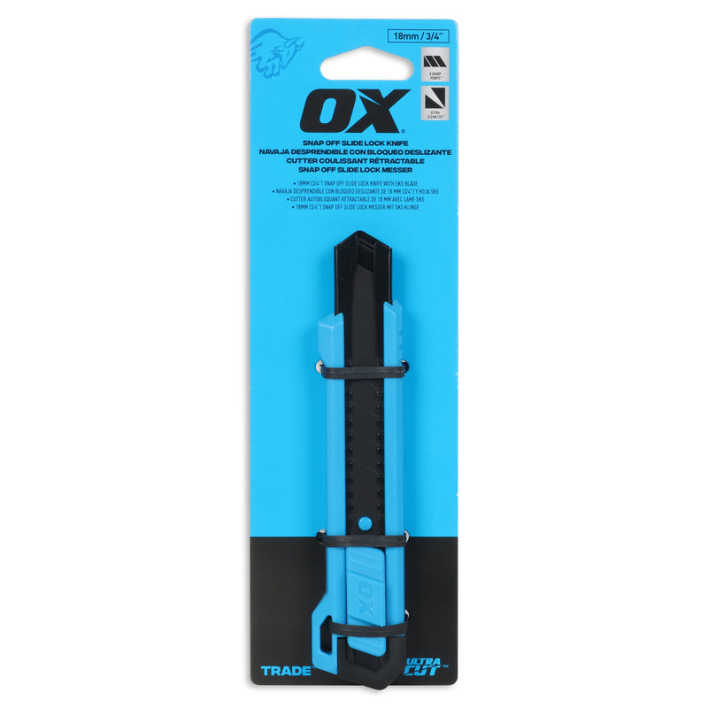 OX Hand Tools T225502 Trade Snap Off Slide Lock - 18mm (Plastic)