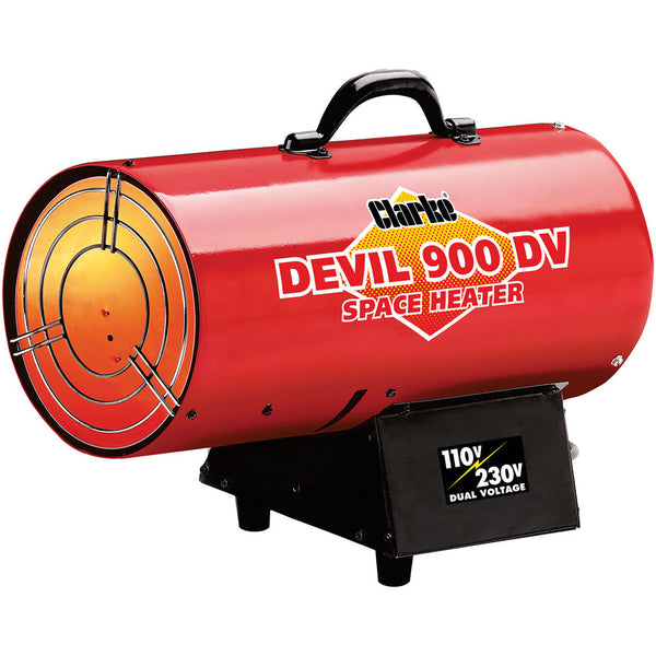 Clarke 6920175 DEVIL900DV 24.9kW Dual Voltage Propane Gas Space Heater (110V/230V)