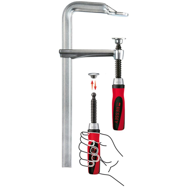 Bessey GZ50-12KG All-steel screw clamp with folding handle GZ 500/120,