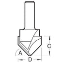 Trend Tools ALU/01X1/4TC Alucobond 45 Degree (90 Degree) V Groove X 13Mm