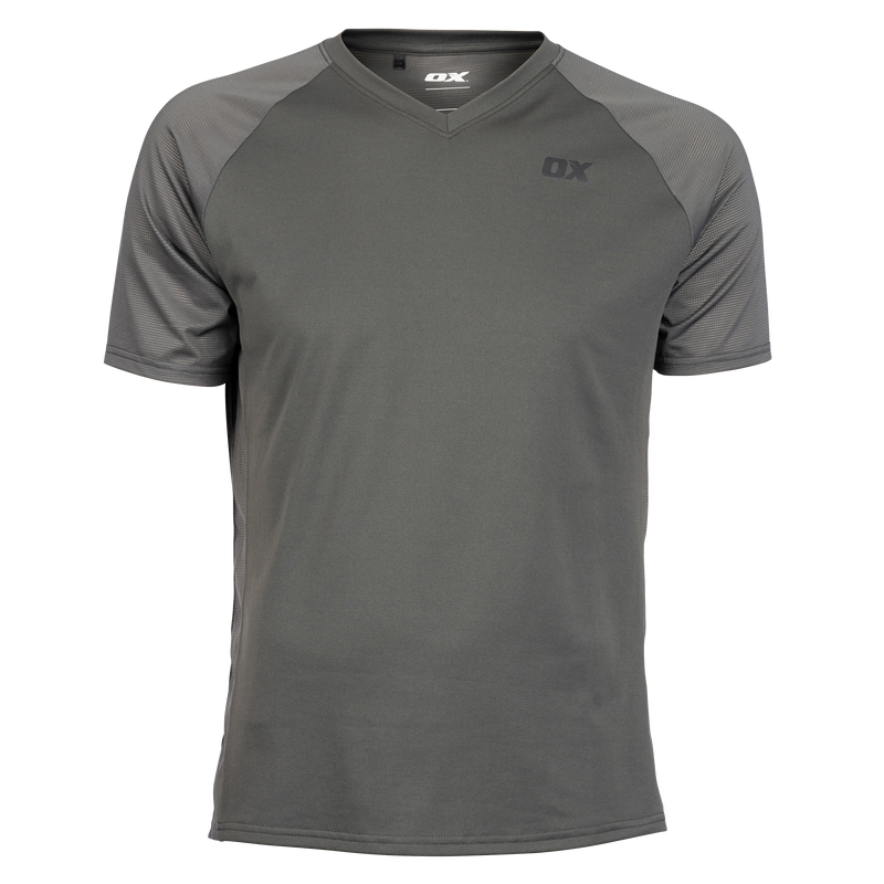 OX W555305 Ultra Engineered V Neck T-Shirt Grey - XL