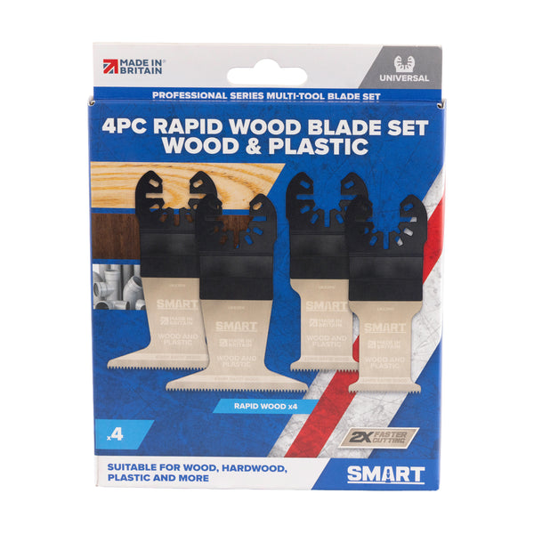 SMART UK4RWK Pro UK Series 4pc Rapid Wood set (2x 32mm & 2x 44mm) c/w Storage Case