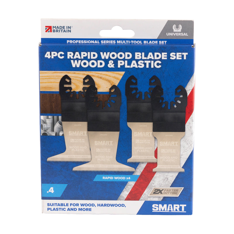 SMART UK4RWK Pro UK Series 4pc Rapid Wood set (2x 32mm & 2x 44mm) c/w Storage Case