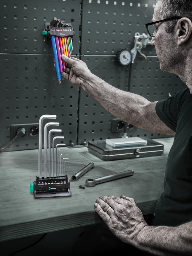Wera 05133165001 950/9 Hex-Plus Multicolour 3 L-key set, metric, BlackLaser, 9 pieces