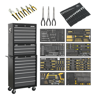 Sealey AP35TBCOMBO 16 Drawer Tool Chest Combination with Ball-Bearing Slides & 468pc Tool Kit