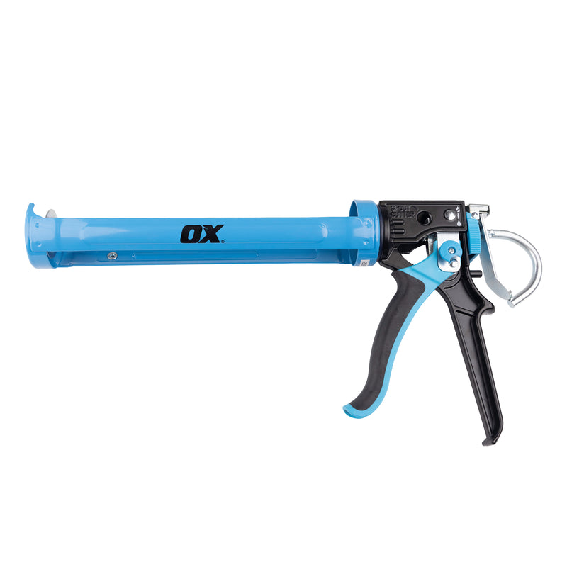 OX Hand Tools T046507 400ml Heavy Duty Caulk Gun | 25:1 /12:1 Dual Thrust Ratio
