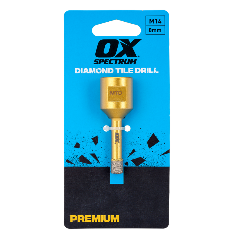 Premium M14 Dry Cut Diamond Tile Drill - 8mm