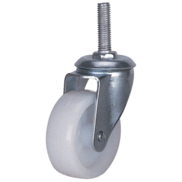 Clarke 4200257 63mm White Polypropylene Threaded Stem Swivel or Swivel & Brake Castors