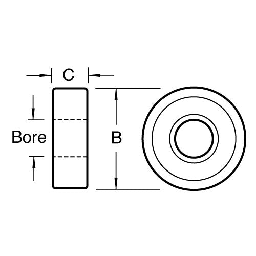 Trend Tools TR/B127 Bearing 1/2" Diameter 1/4" Bore