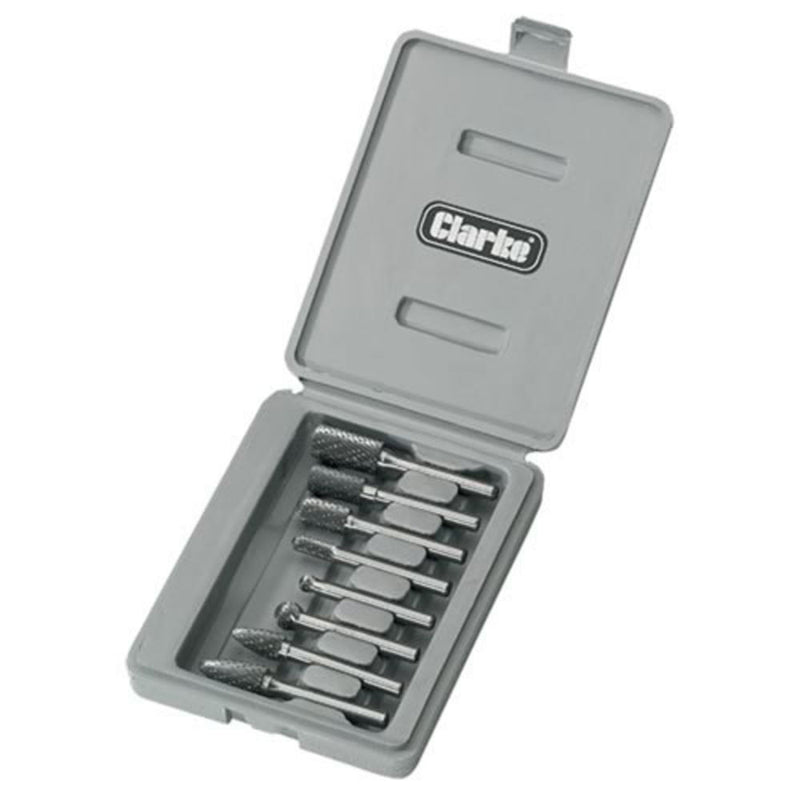 Clarke 1801580 CHT580 8 piece Double Cut Rotary Burr Set