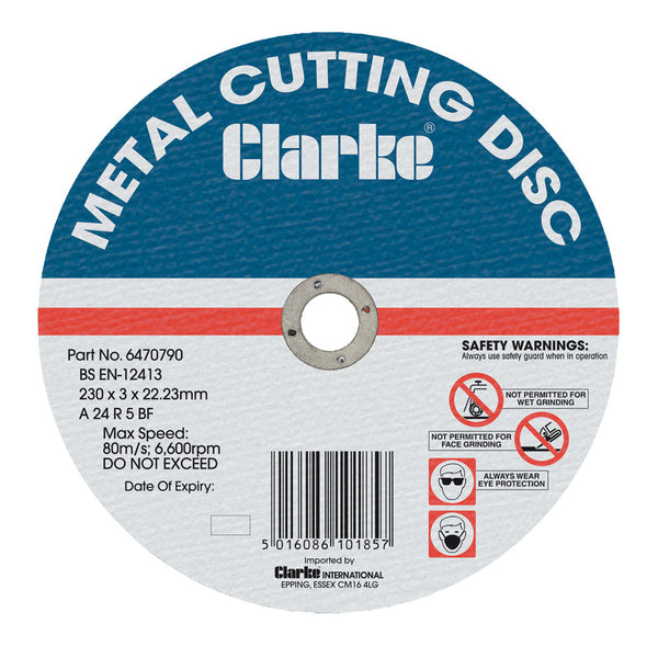 Clarke 6470790 230mm Flat Metal Cutting Disc
