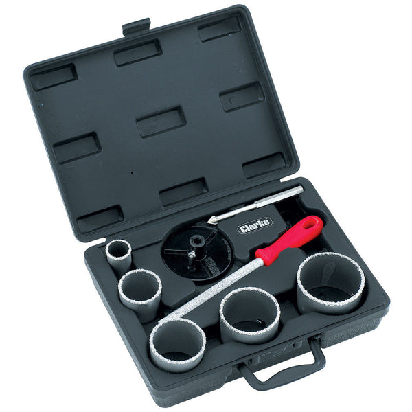Clarke 1801601 CHT601 8 Piece Tungsten Grit Hole Saw Set