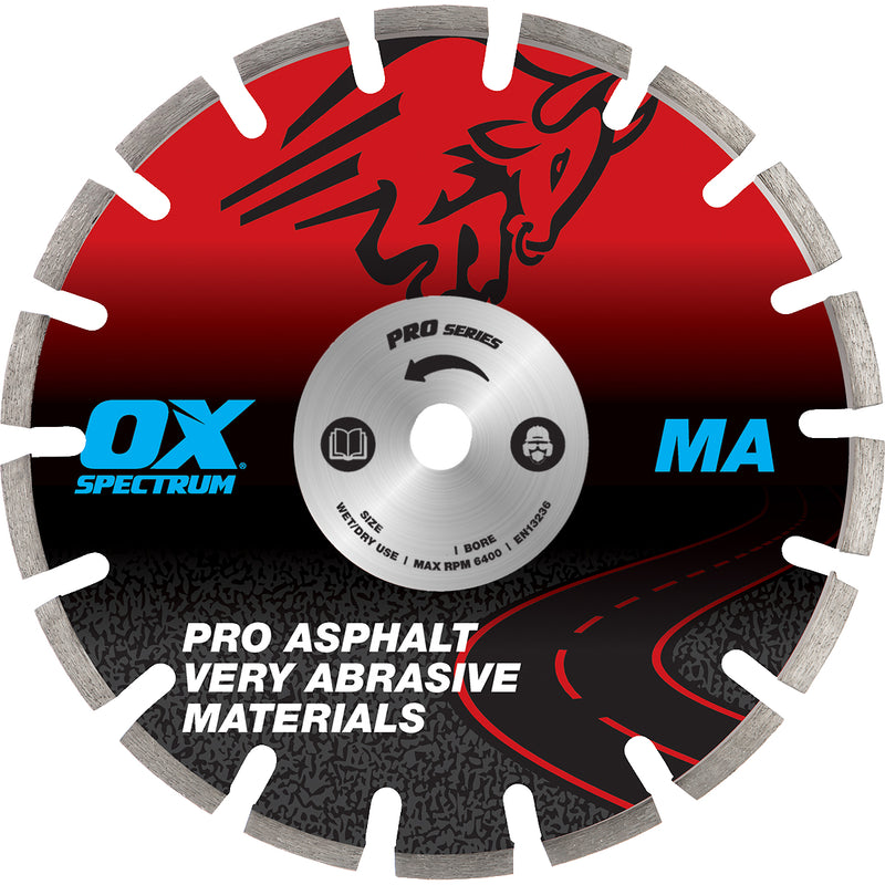 OX Tools OX-MA350/25 Spectrum Superior Shark Diamond Blade - Asphalt - 350/25.4mm